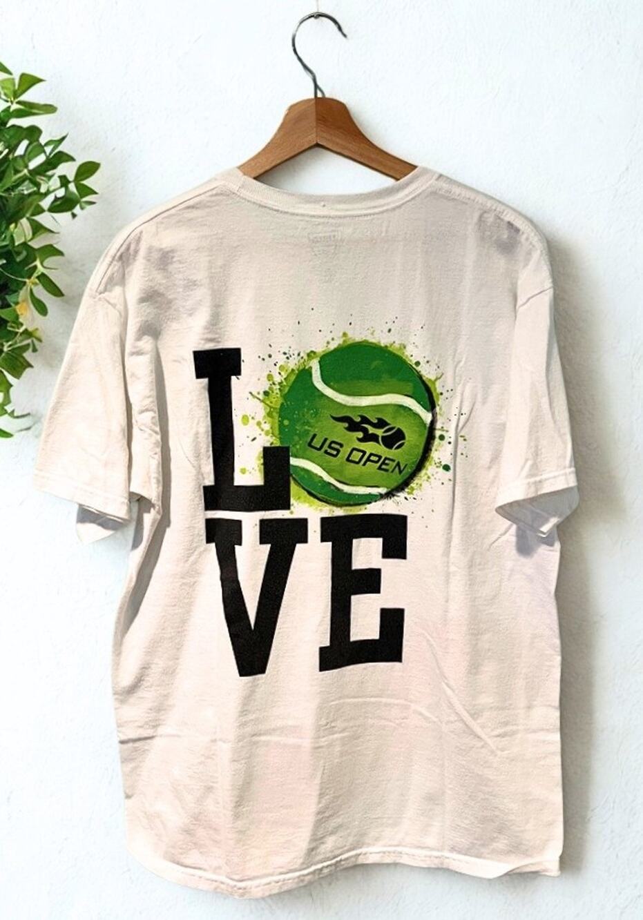 US Open 2014 Tennis T-Shirt Mens Large White USTA Grand Slam Love Graphic Tee
